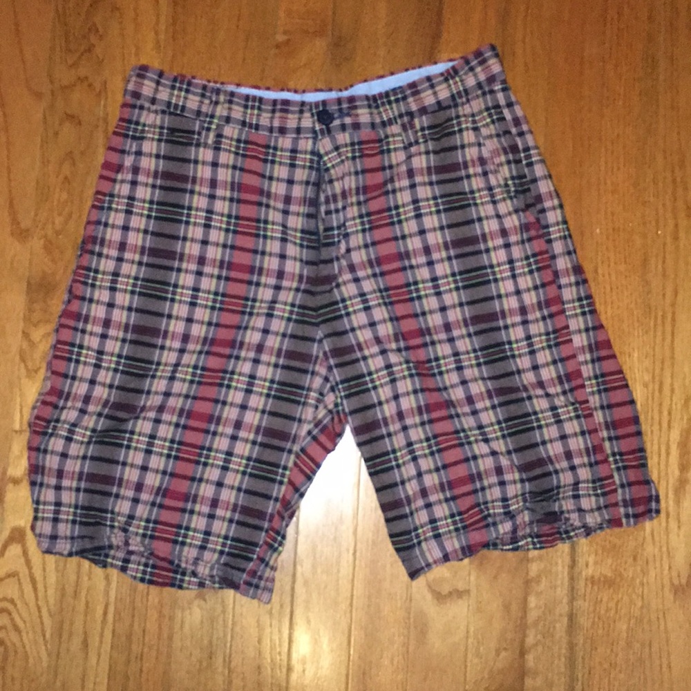 Mens Nautica Red Plaid Shorts